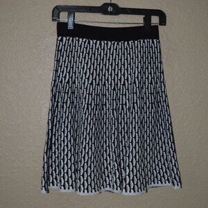 Sz 40 6 M Missoini Black White Print Lined A Line Mini Skirt